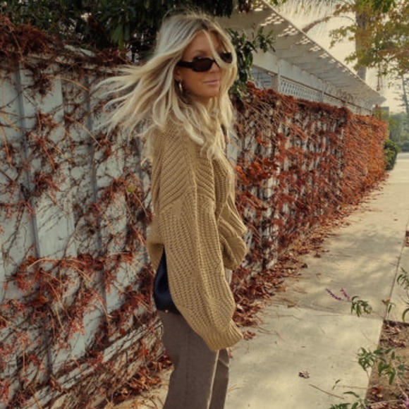 12th Tribe Sweaters - NWT JANA BEIGE OVERSIZED SWEATER x The Salty Blonde